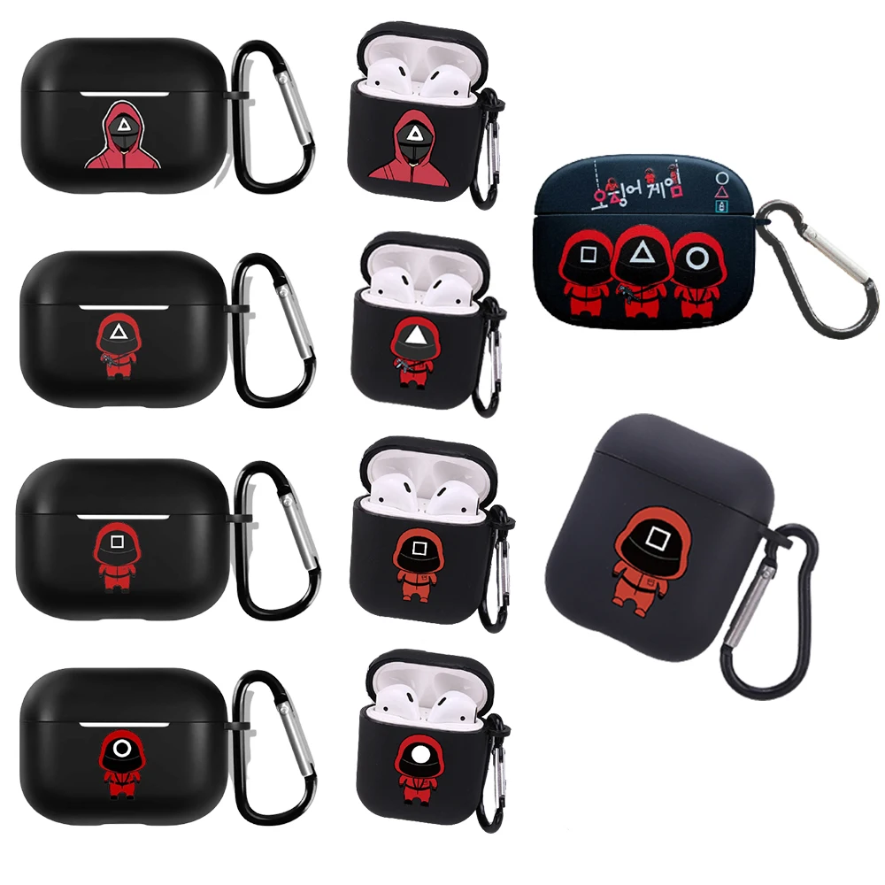 

Squid Game AirPods Case Silicone Headphone for Airpods 1/2/3 Pro Wireless Headset Cover for Apple Charging Air Pods Shell