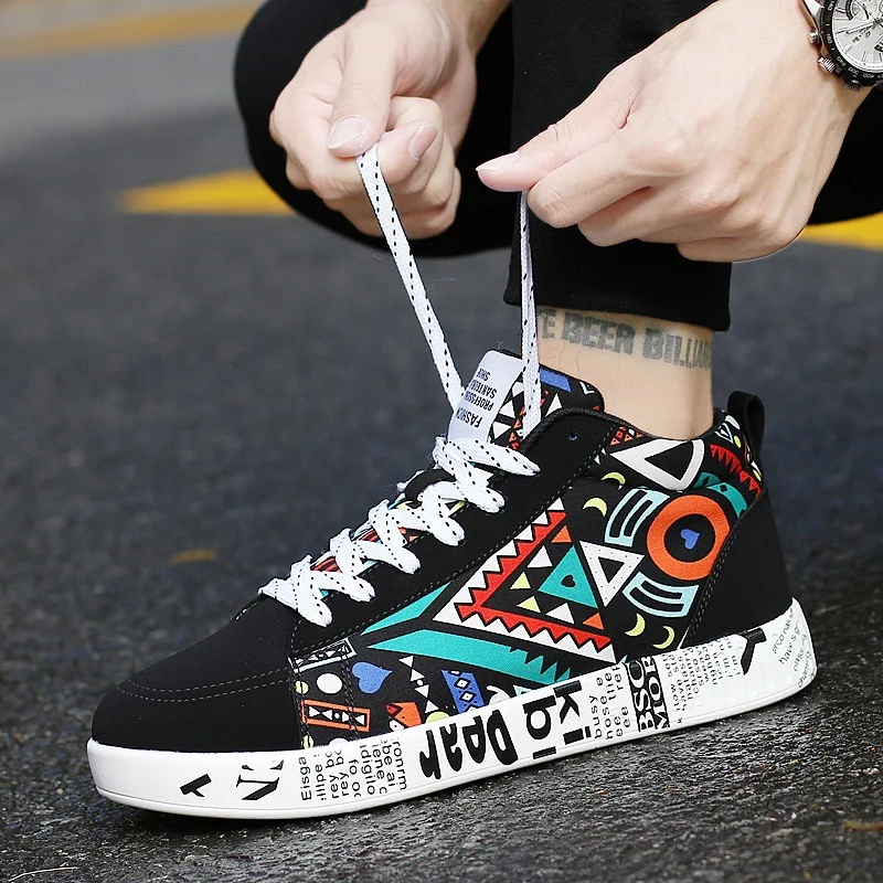 Мужские кроссовки с высоким берцем дизайнерская мужская повседневная обувь