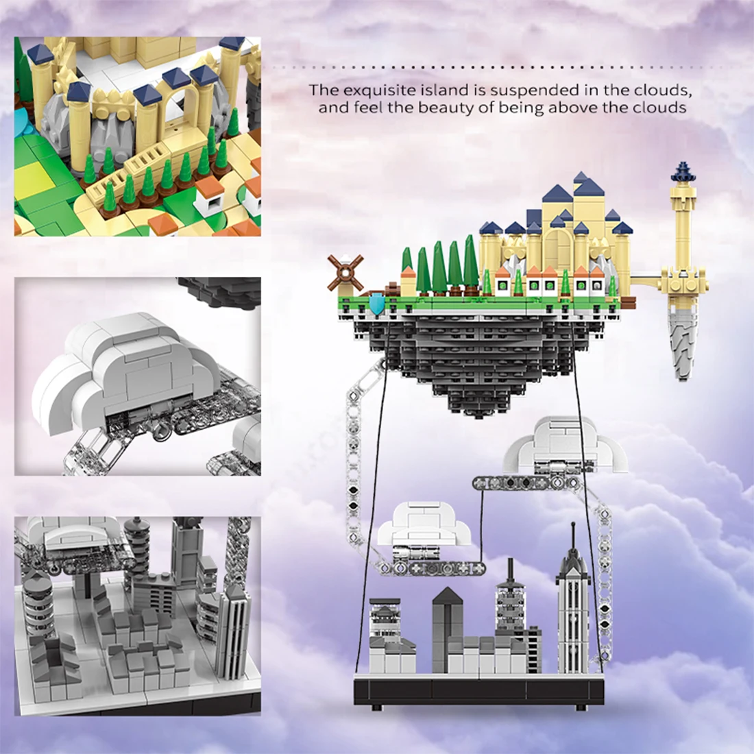 

1096Pcs MOC Anti-gravity Floating Island Bricks Small Particle DIY Building Blocks Stem Toy block assembly toys for kids gifts