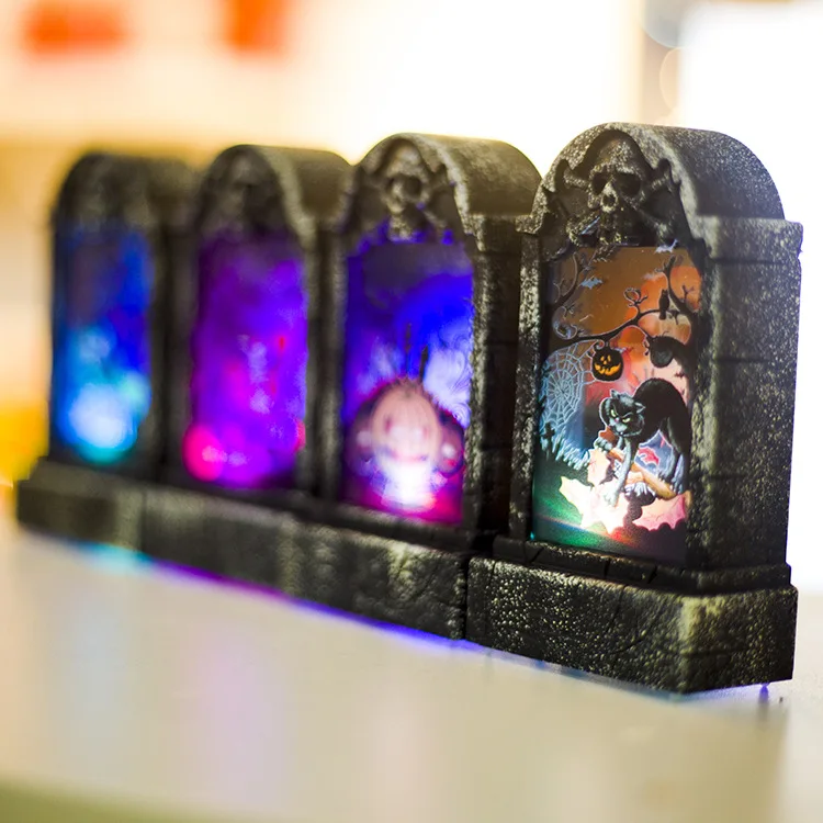 1 шт. украшение для Хэллоуина искусственное пламя надгробный камень скелет тыква