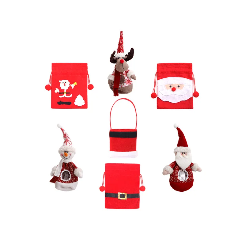 

Рождественский подарок, тканевый мешок с яблоком, подарок для детей, карманный снеговик, Рождественское украшение для рождественской елки, ...