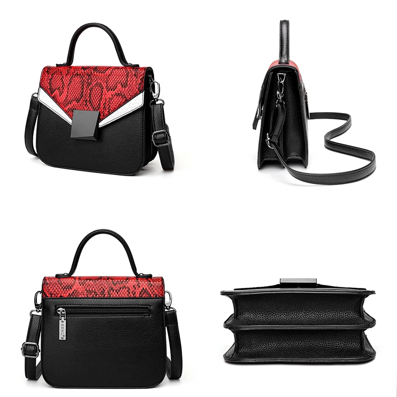 

High Quality Women Pu Leather Handbags Fashion Serpentine Shoulder Bags Luxury Designer Female Crossbody Bags for Women Tote Bag