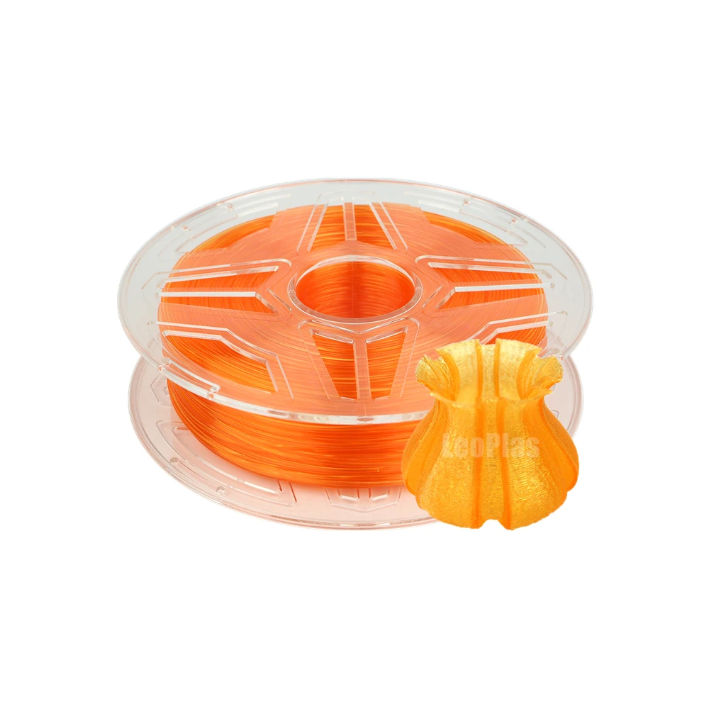 leoplas 1kg 1 75mm transparent translucent clear orange pla filament for 3d printer consumable printing supply plastic material free global shipping