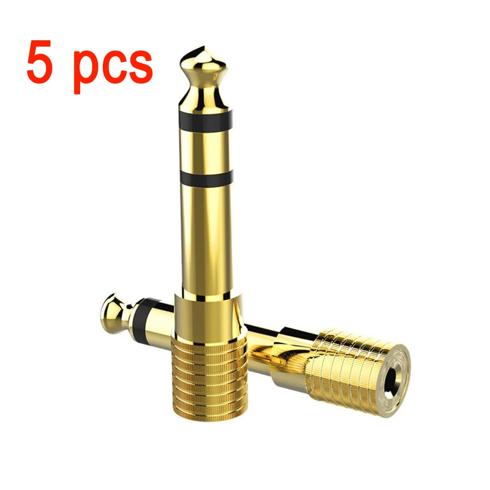 

5PCS/SET Jack 6.35mm 1/4" Male To 3.5mm Female Audio Converter 6.35 male to 3.5 female Stereo Headphone Jack Socket Adapter