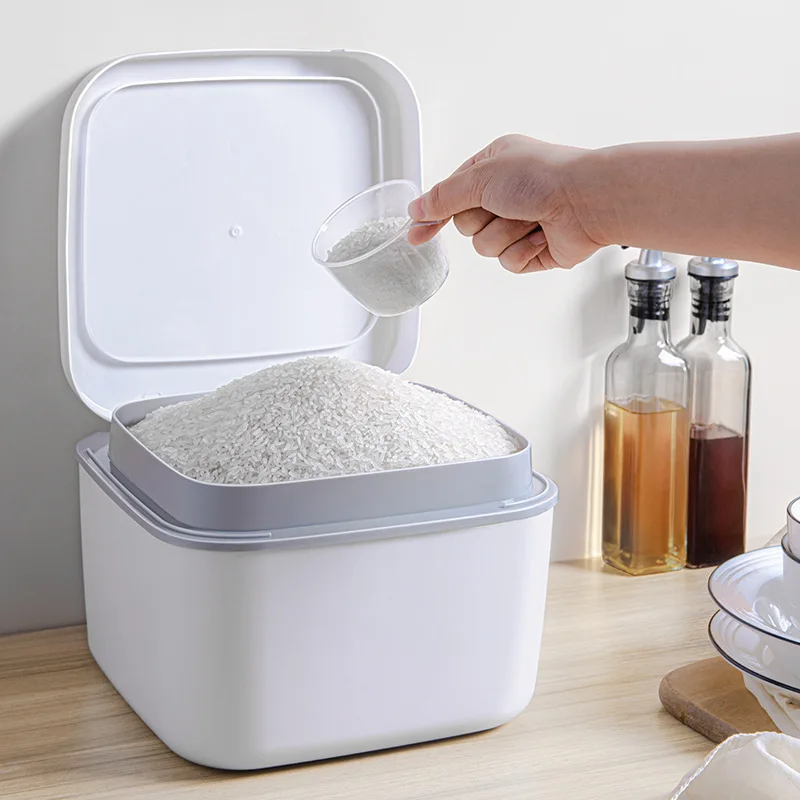 

10Kg Rice Storage Box Rice Cylinder Rice Container Food Storage Kitchen Collection Sealed Grain Bucket Cereal Food Storage
