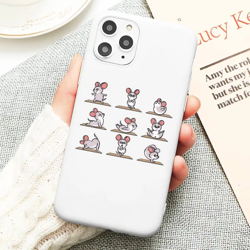

cute Yoga animals Phone Case for iphone 11 Pro Max X XS Max XR Candy Color Soft Cover For iPhone 7 8 6 6S Plus Funda Cases
