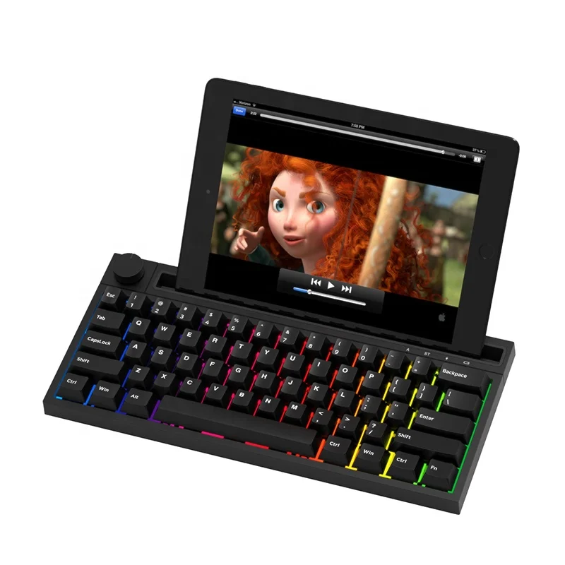 

K620T 62-key Layout 4000mAh Lithium Battery Keyboard BT Wired Dual-mode Mechanical Keyboard RGB Lighting Effect for Laptop/PC