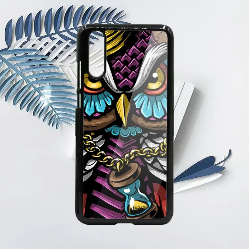 

Retro art animal owl Phone Case PC For Samsung galaxy S note 8 9 20 10 e lite2019 plus pro ultra