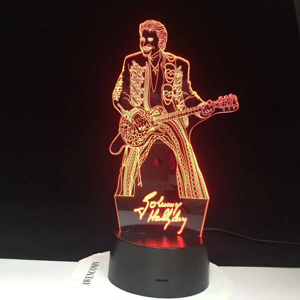 Jonny Hallyday гитара украшение для дома яркая база Дистанционное Сенсорное изменение цвета спальня ночник праздничный подарок дропшиппинг