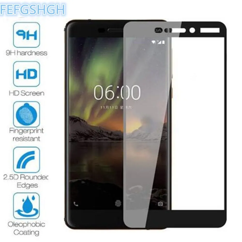 2PCS Full Cover Screen Protector For Nokia 3 5 6 7 8 Tempered Glass plus 6.1 5.1 Plus 3.1 2.1 Protective Film | Мобильные телефоны