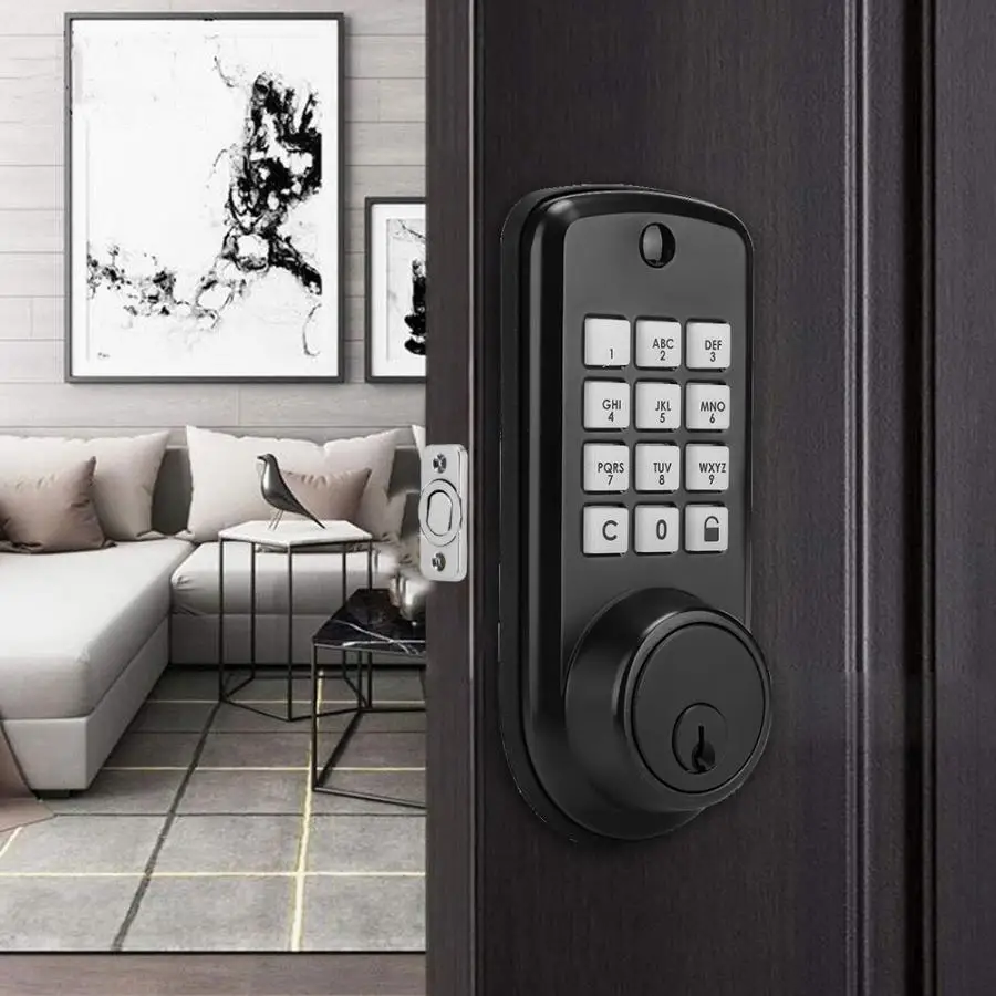 2.36-2.76in Adjustable Locking Tongue Smart Password Keypad Anti-Theft Electronic Door Lock with 2 Keys | Безопасность и защита
