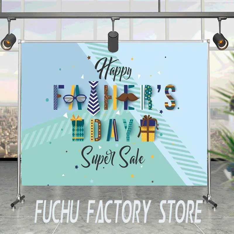 

Comic Edition Tie Glasses Beard Father 'S Day Background Dad Love Party Decoration Photography Studio Photo 3d Digital Backdrop