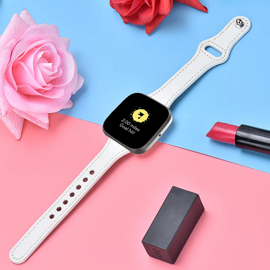 Замена браслета роскошный кожаный ремешок для Fitbit Versa 2 Смарт часы ремешок сменный браслет наручных часов ремешок для умных часов Ремешок