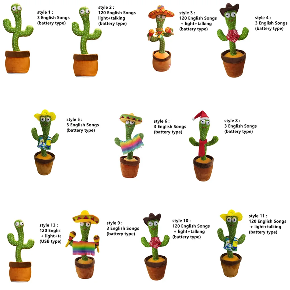 Новая прекрасная говорящая игрушка танцующая кукла кактус звуковая запись