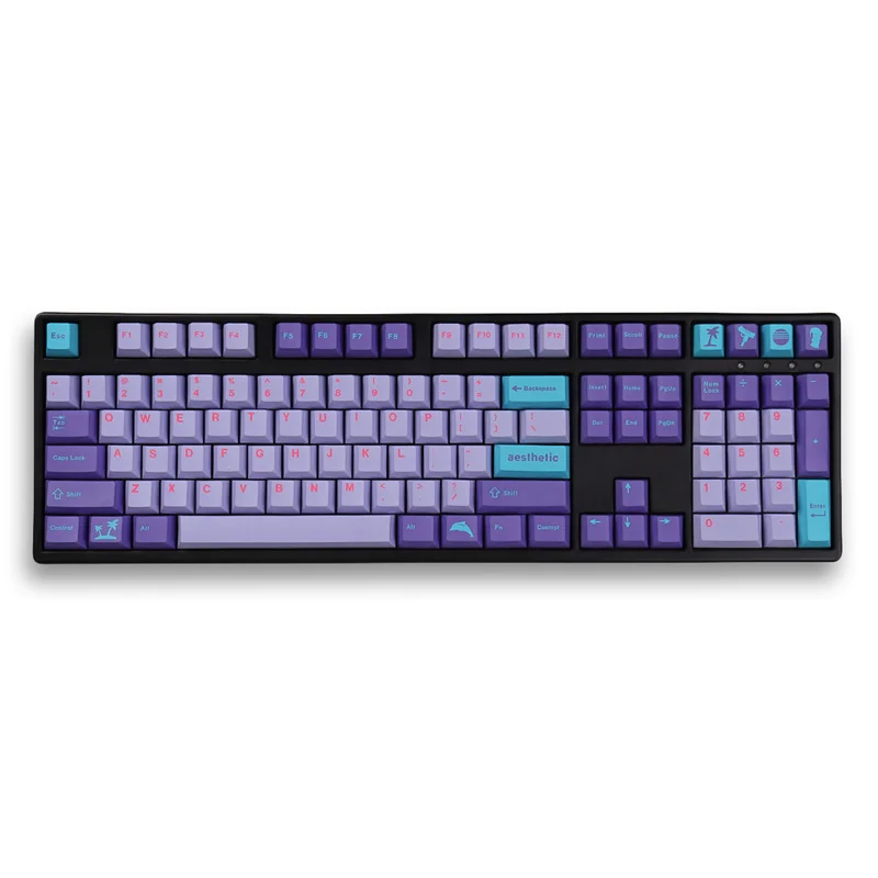GMK Vaporwave Keycaps Color Matching PBT Dye Sublimation Process For Mechanical Keyboard Cherry MX Switch 129 Keys