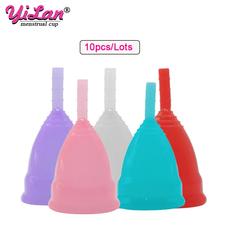 10 шт. Женская менструальная чаша для менструации многоразовая силиконовая чашка