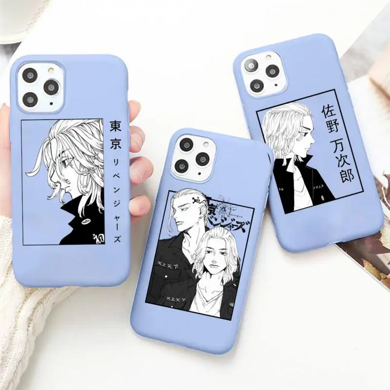 

Tokyo revengers Phone Case Purple Candy Color for iPhone 11 12 mini pro XS MAX 8 7 6 6S Plus X SE 2020 XR