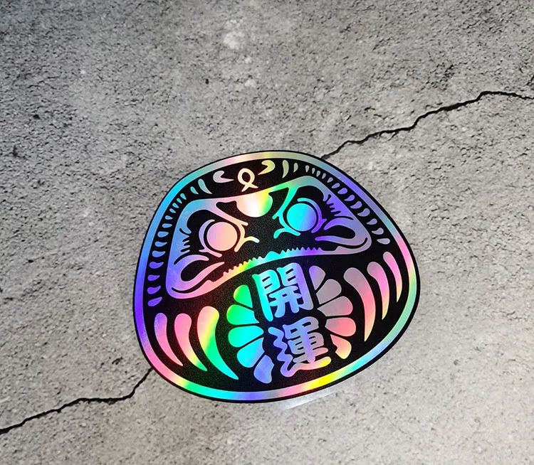 

JDM Laser Lucky Fortune Car Refit Waterproof Reflective scratch Sticker Auto Door Fuel Tank Cap decor