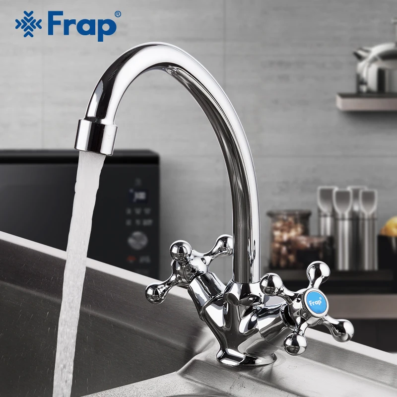 FRAP, высокое качество, смеситель для кухонной раковины, смеситель для холодной и горячей кухни, смеситель для кухонного крана, серебряный, с одним отверстием, водопроводный кран, torneira cozinha F4319