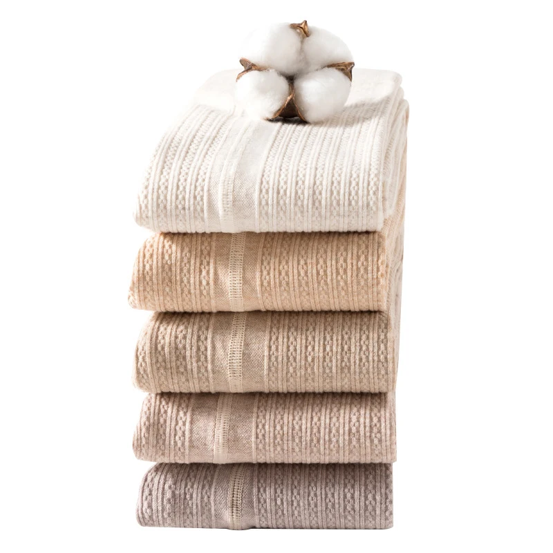 Женские зимние шерстяные трикотажные колготки хлопковые Полосатые чулки яркие