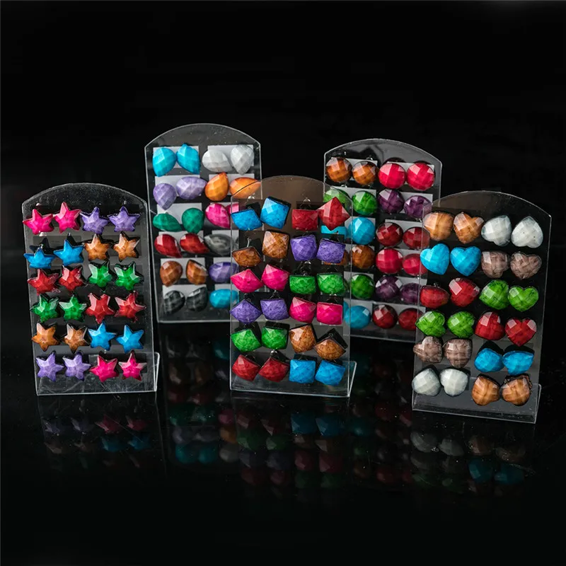 Женские серьги гвоздики с цветком из смолы 12 пар/Лот ювелирное изделие в