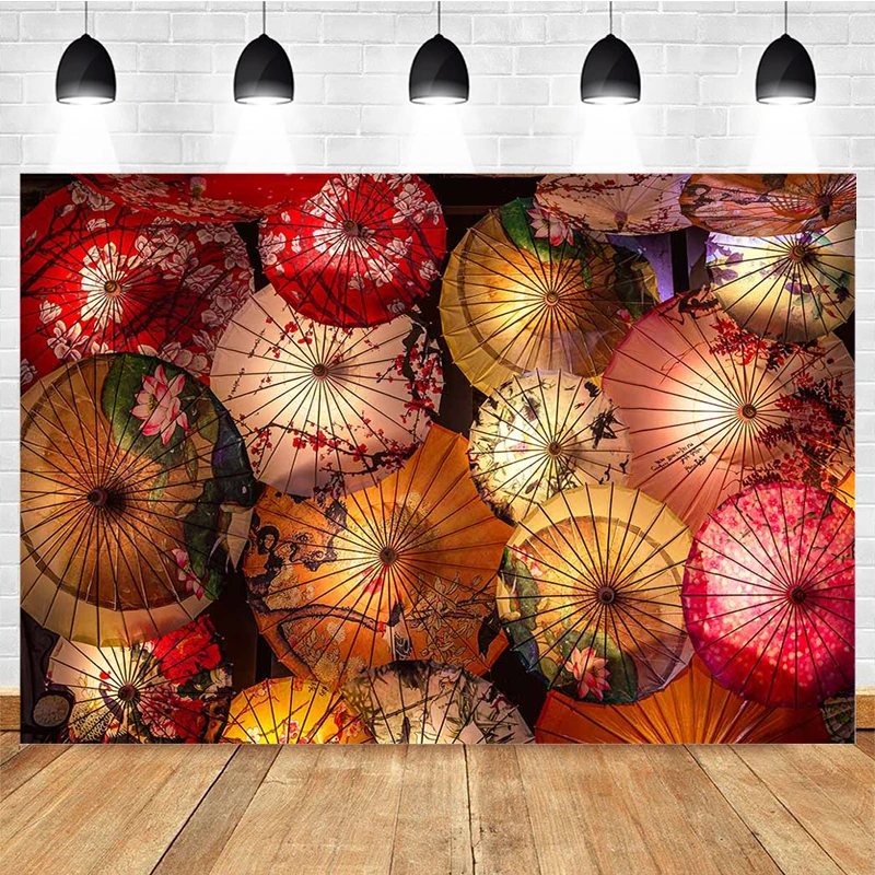 

Mocsicka Portrait Photography Background Oily Paper Umbrella Decoration Props Professional Net Red Punch Photo Backdrop Banner