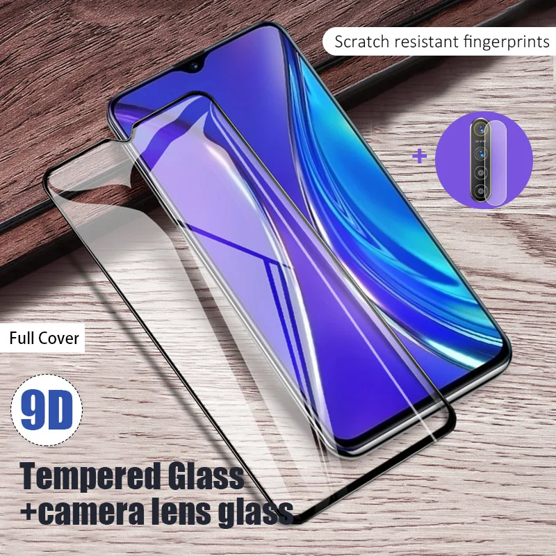 2 в 1 полное покрытие Защитное стекло для Realme 3 Pro 3i защита задней камеры против