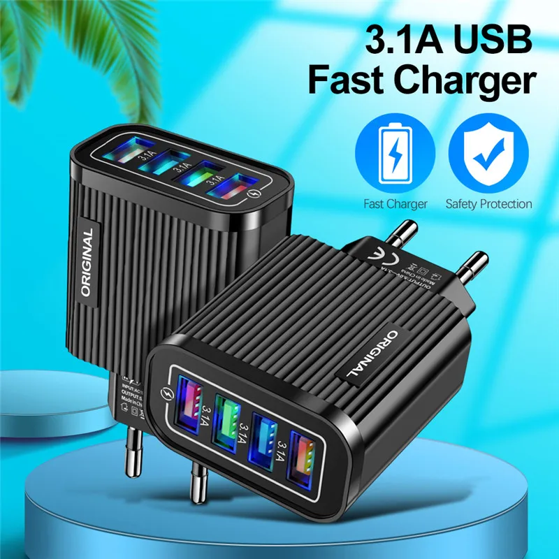 USLION EU US UK Plug USB Зарядное устройство Тип C Быстрая зарядка QC 3 0 Настенная для iPhone 12 11