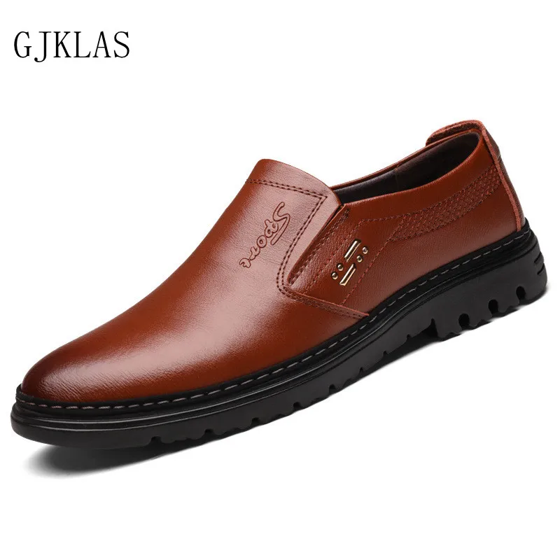 

Classic Genuine Leather Shoes Man Loafers Dress Business Leather Shoes Men Dresses Party Slip on Formal Man Shoes High Quality