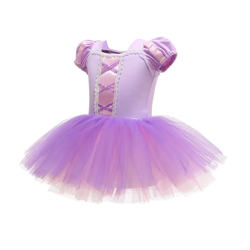 Балетное платье пачка для девочек Тюлевое с коротким рукавом гимнастики
