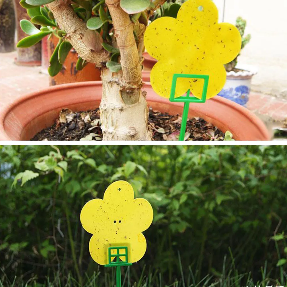 Yellow Flower Type Sticky Insect Board Bracket Double-sided Trap Control Pest Garden Plant Mosquito Tool | Дом и сад