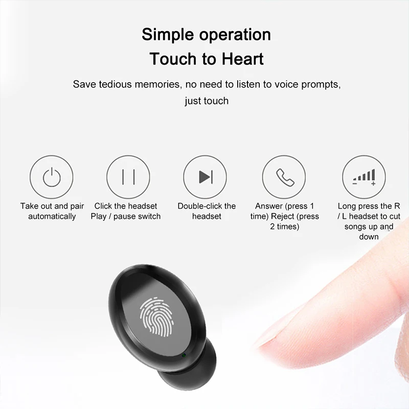 Vufine V8 наушники-вкладыши TWS с Беспроводной наушники Bluetooth 5 0 9D бас стерео