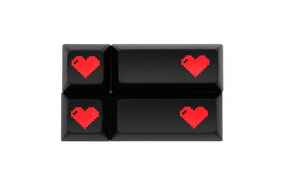 Domikey abs doubleshot keycap pixel heart black red oem dsa sa Вишневый профиль для покера 87 104 gh60 xd64 xd68 xd84 xd75