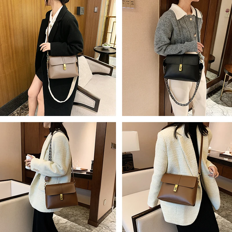 

2021 Fashion New Arrive Women Pu Leather Shoulder Bags Girls Brief Flap Women's Casual Messenger Bags Crossbody Bags