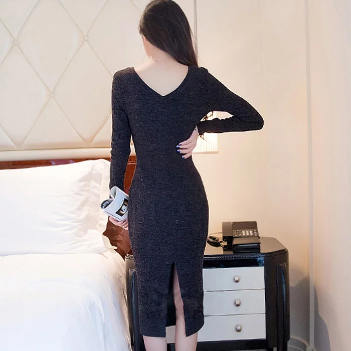 2021 сексуальное вязаное платье с поясом женское облегающее повседневное осенне