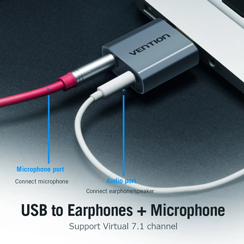 Vention внешняя звуковая карта USB до 3,5 мм разъем гарнитура AUX адаптер стерео аудио Звуковая карта для динамика ПК микрофон ноутбук компьютер PS4
