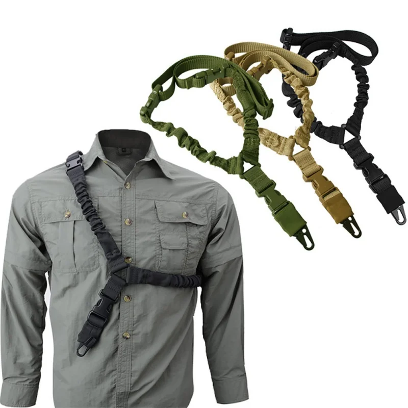 

Tactical Military Gun Sling Single Airsoft Heavy Duty Rifle Sling Nylon Bungee Belt 1 Point Hunting Rifle Strap Gun Accessories