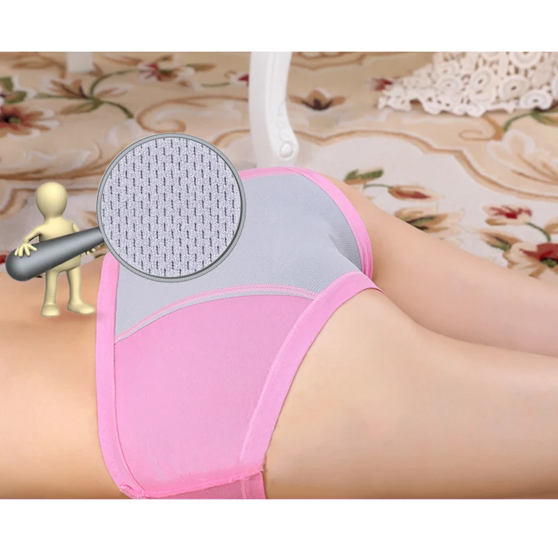 Женское Бесшовное Нижнее белье со средней талией физиологические трусы для