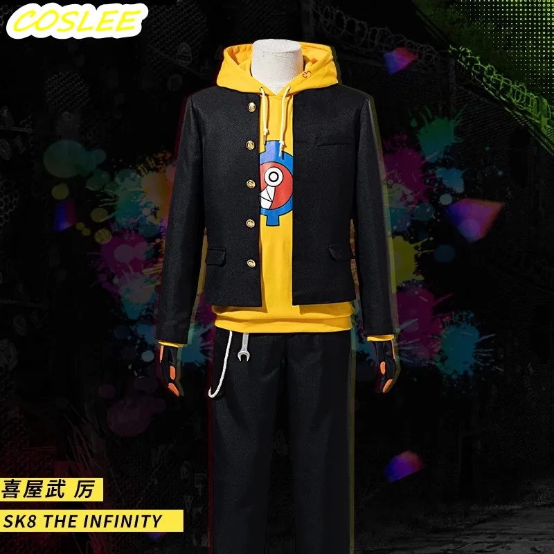 

COSLEE Anime Game SK8 the Infinity Reki Daily Wearing Uniform Coat+Hoodie+Pants Cosplay Costume Halloween Party Outfit For Men N