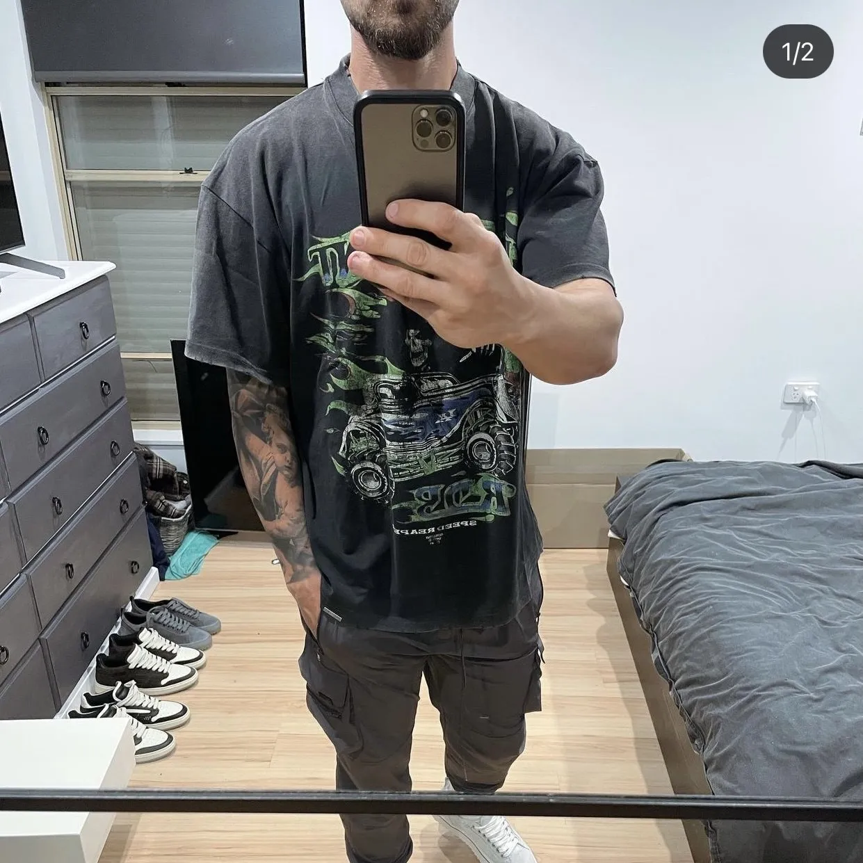 Футболка с рисунком в винтажном стиле для мужчин и женщин тяжелая ткань 1:1 топ