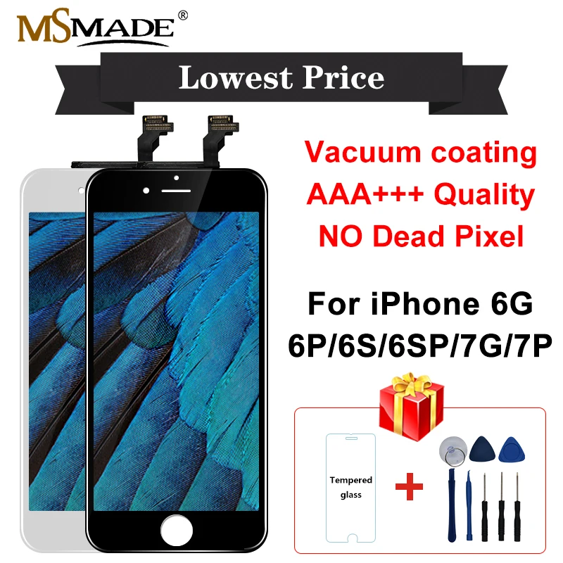 Класс AAA+++ для iPhone 6 6S 6Plus lcd кодирующий преобразователь сенсорного экрана в сборе с 3D силой для iPhone 6 7P X ЖК-дисплей без битых пикселей