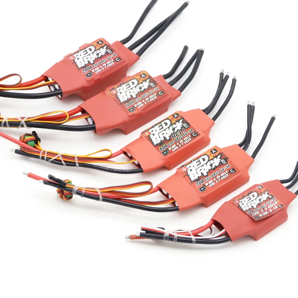 Красный кирпич 50A/70A/80A/100A/125A/200A бесщеточный ESC электронный регулятор скорости 5 V/3A