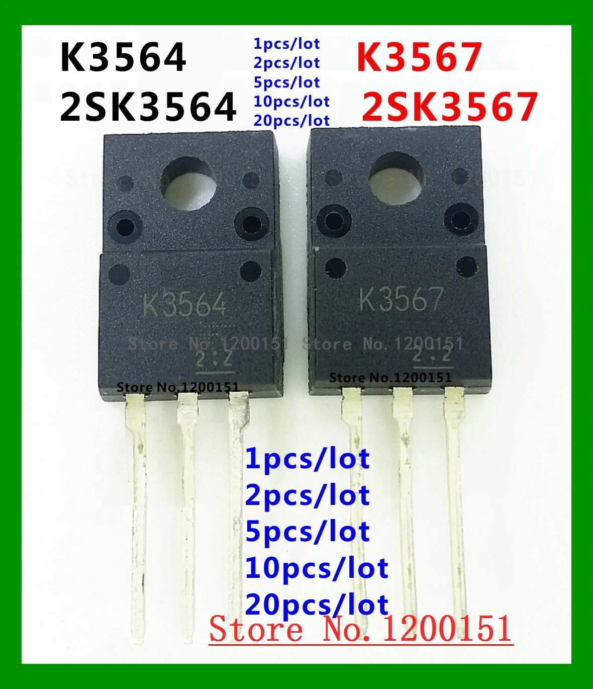 

K3564 K3567 2SK3564 2SK3567 TO-220F