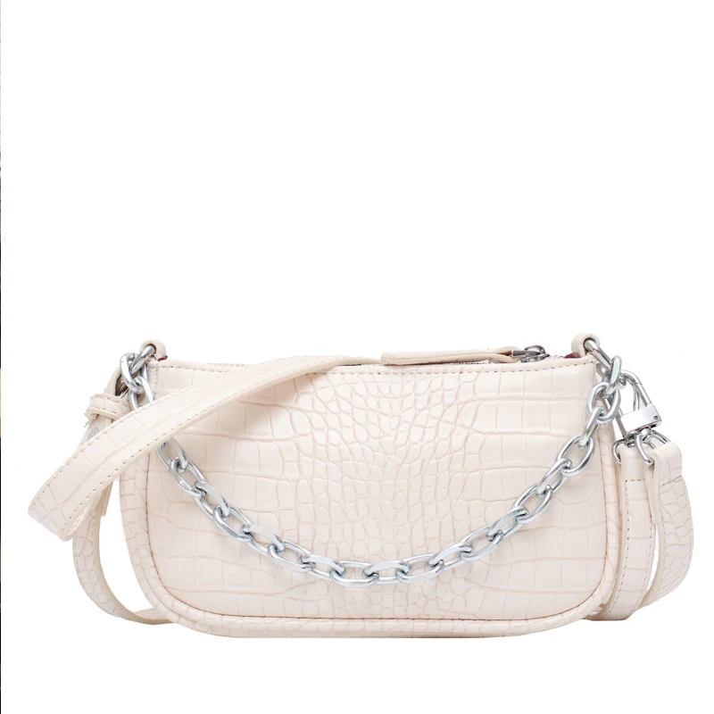 

[BXX] Crocodile Pattern PU Leather Crossbody Bags For Women 2021 Spring Fashion Handbags and Purses Shoulder Messenger Bag HL588