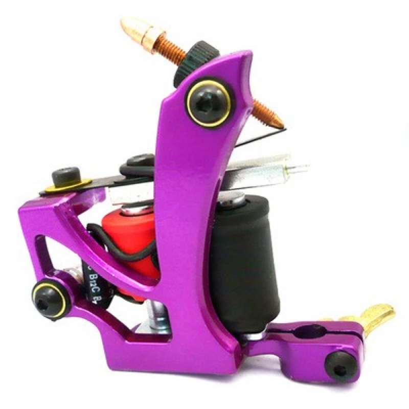 Professional Aluminum Alloy Tattoo Machine 10 Winding Coil Stable High Power Lliner Coloring Gun Beauty Tattoo Supplies AM002