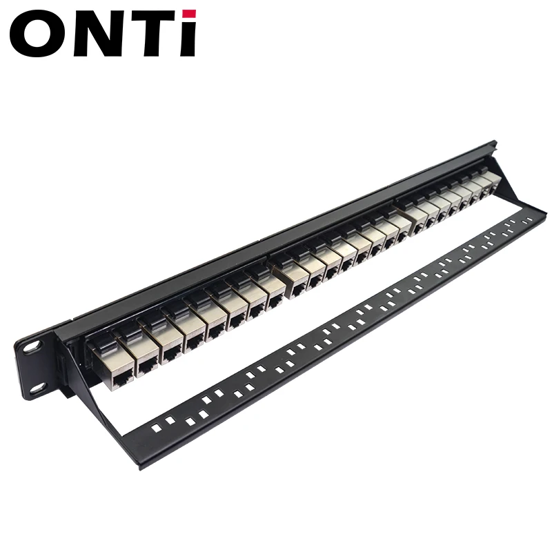 ONTi 19in 1U стойка 24 порта CAT6 экранированная патч панель RJ45 сетевой кабель адаптер