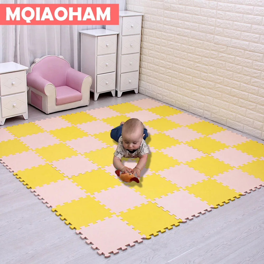 

MQIAOHAM Baby EVA Foam Play Puzzle Mat 18pcs/lot Black and White Interlocking Exercise Tiles Floor Carpet And Rug for Kids Pad