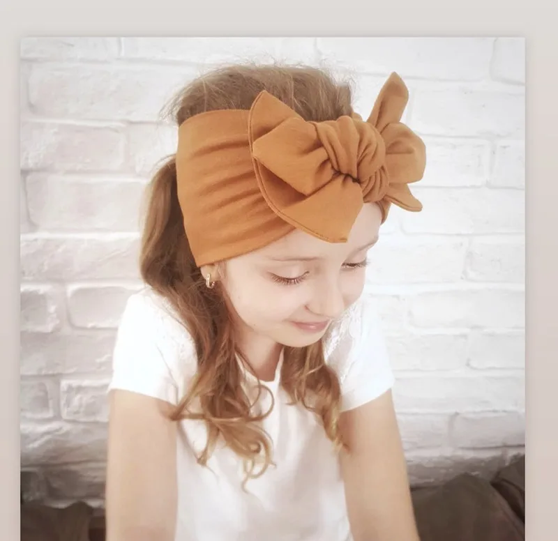

2021 New Fashion Baby Girl Combed Cotton Headband Children Headdress Toddler Bow Hair Accessories Infant Rabbit Ears Headwear