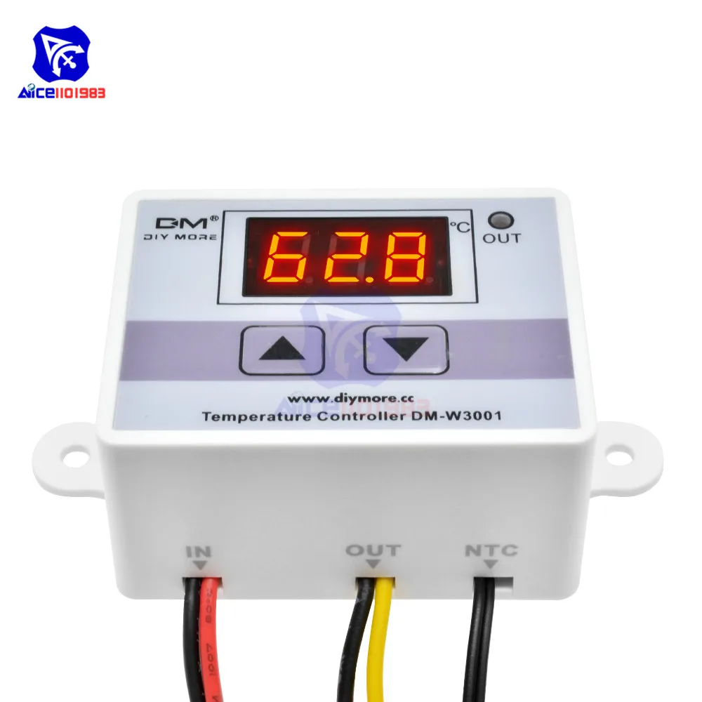 Diymore DM-W3001, 220 В, 12 В, 24 В, 10 А светодиодный регулятор температуры для Arduino, крутой/тепловой переключатель с термостатом, датчик NTC