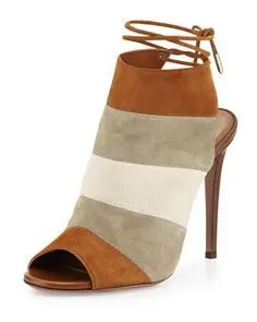 

Rainbow color matching suede fashion sexy high heel sandals